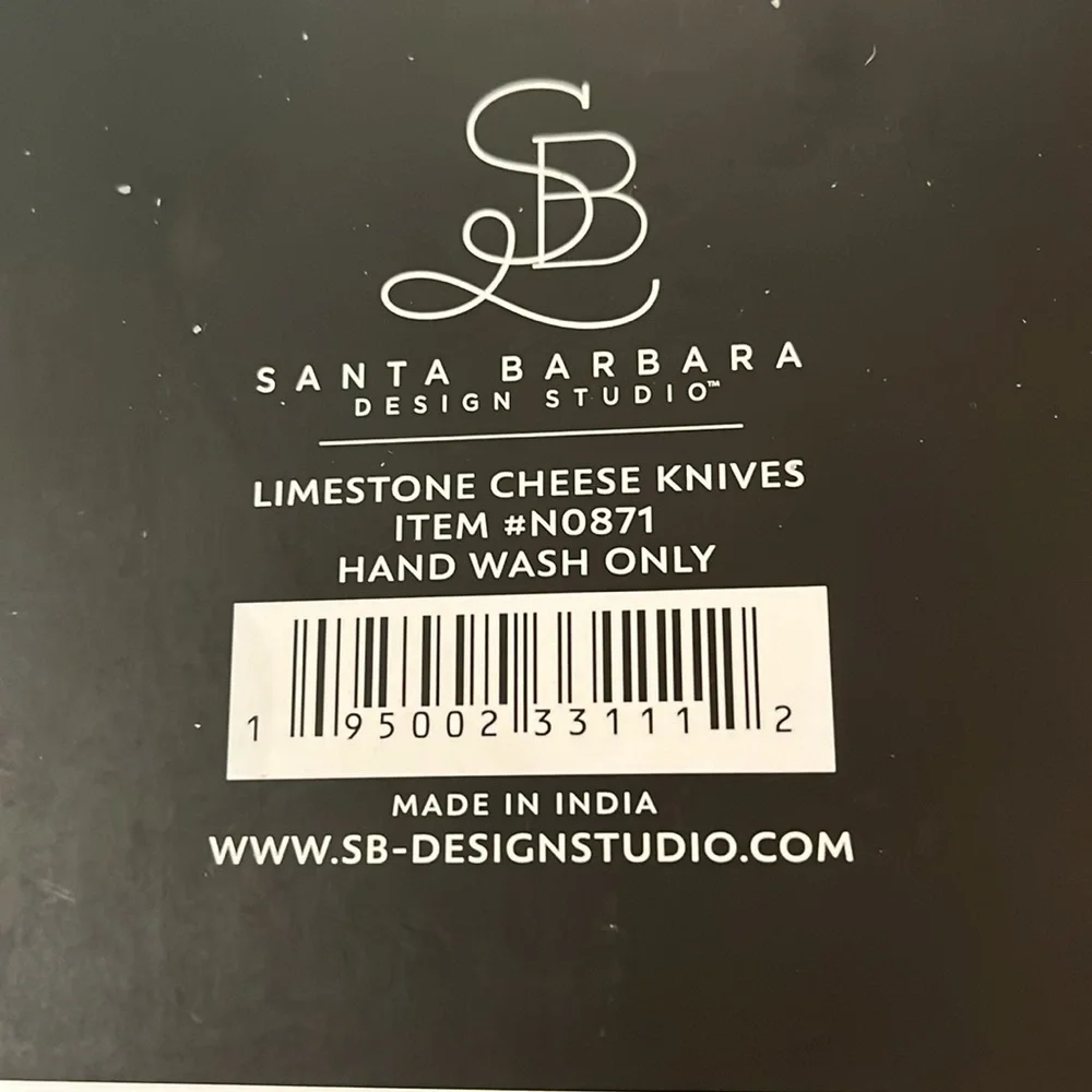 SB Design Studio Limestone Cheese Knives - Set of 3/NIB